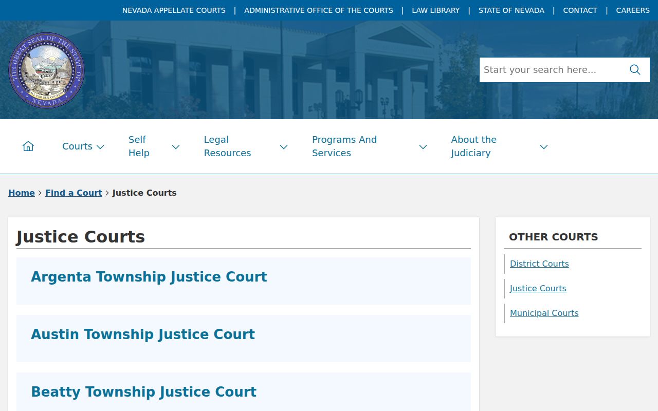 Lincoln County bench warrants source showing the justice court directory