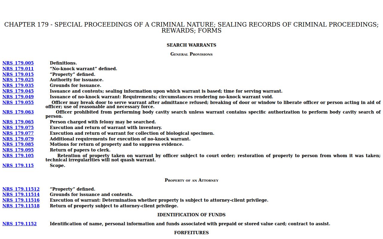 Lincoln County traffic warrant research source showing Nevada warrant search model text