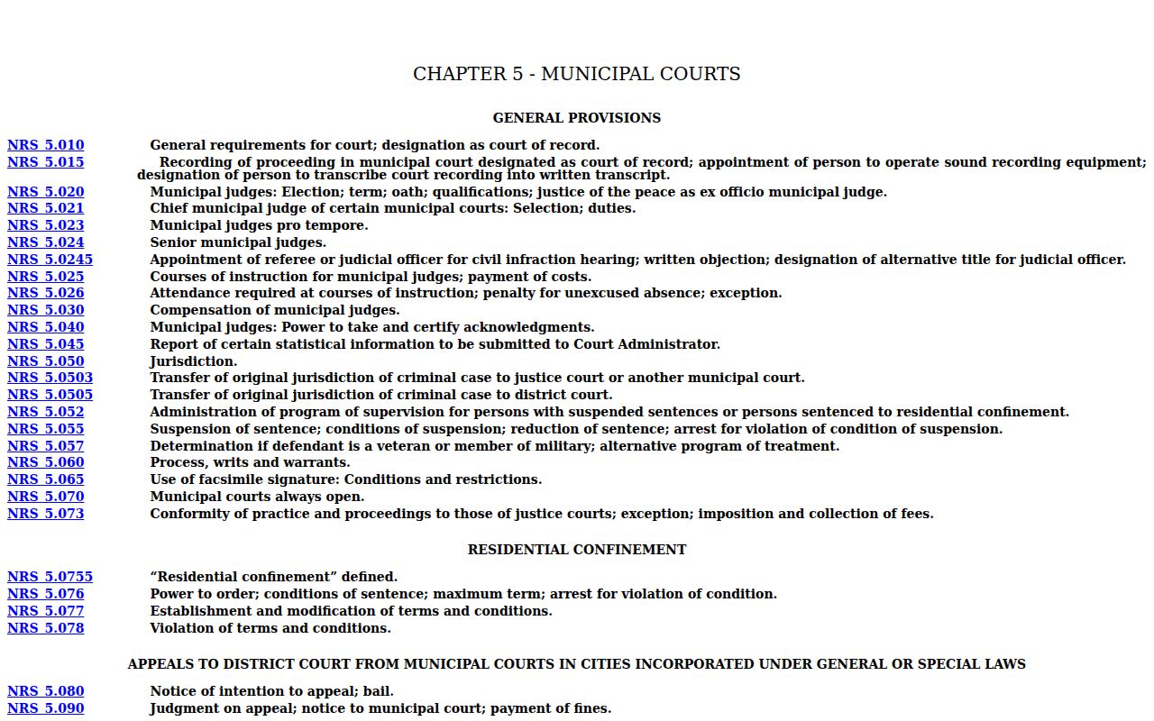 Lincoln County municipal court warrant source showing city court jurisdiction under Nevada law